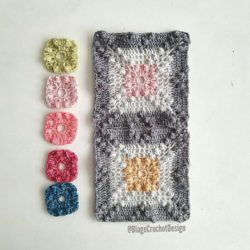 Rhapsody in grey granny square voor dekens, tassen, kleding
