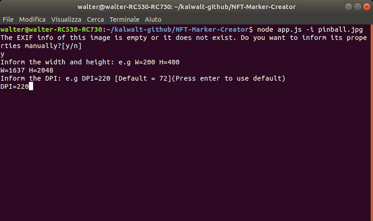 NFT-Marker-Creator with the node app and dpi