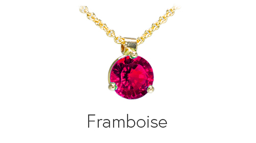 Yellow gold pendant with synthetic ruby