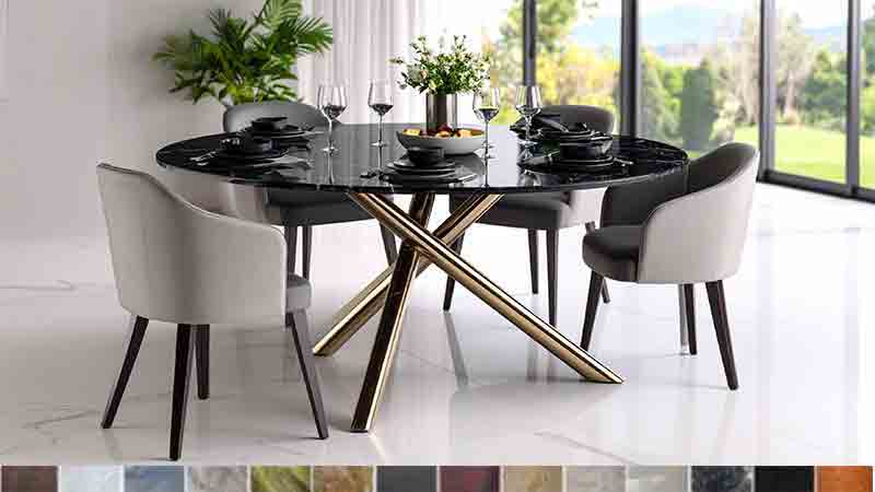 Esstisch moderner Granittisch rund nach Maß in 40 Farben. Hier konfigurieren