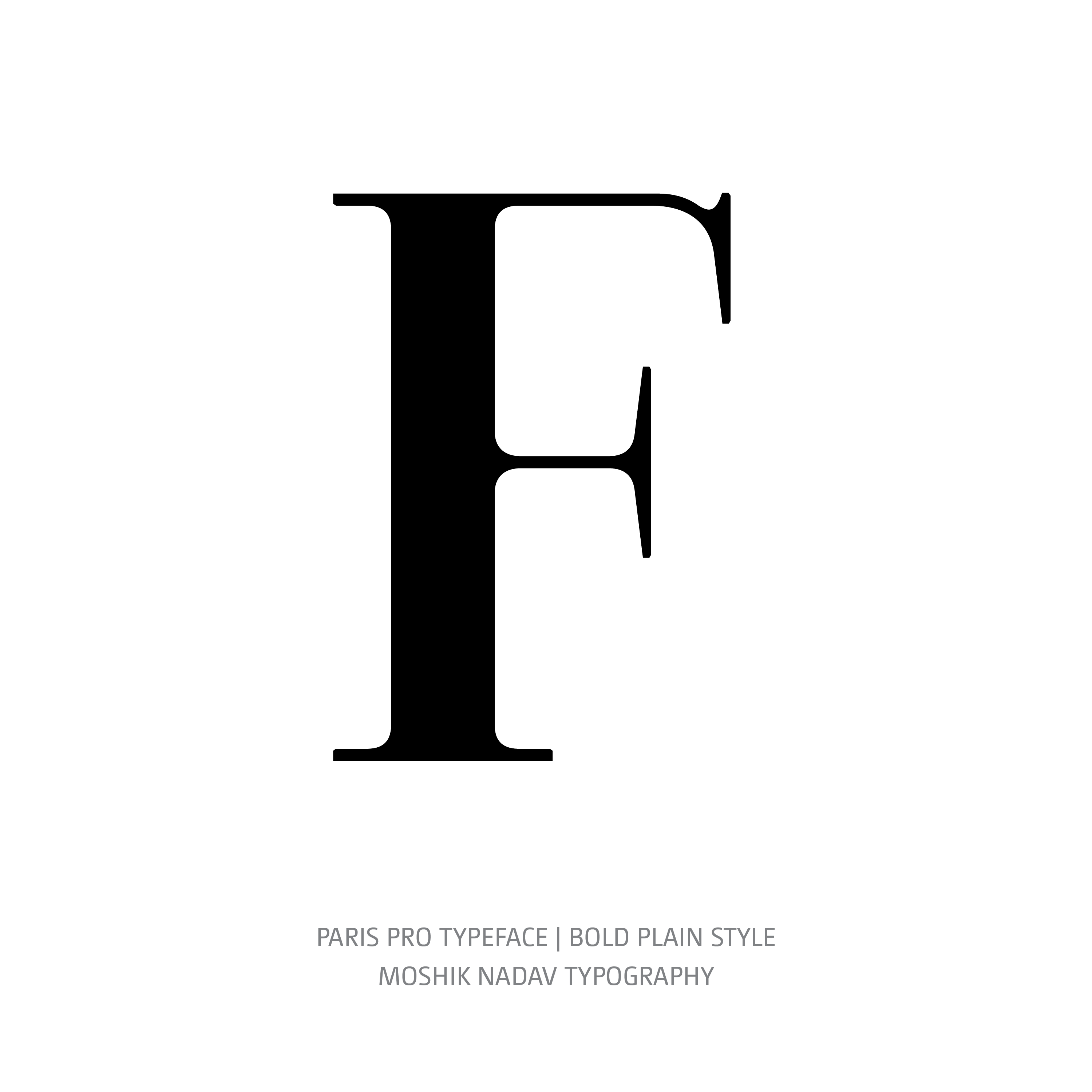 Paris Pro Typeface Bold Plain F