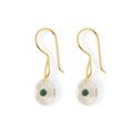 15th wedding anniversary emerald and crystal drop earrings