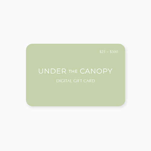 sustainable organic eco-friendly home goods under the canopy gift card