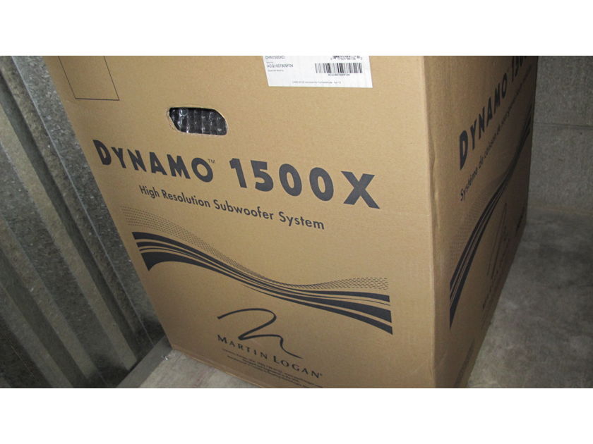 Martin Logan Dynamo 1500X Subwoofer comes in the original factory box, with manual and cord. This is a great sub for a modest price.
