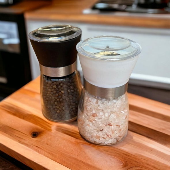 Gourmet Food Grade Himalayan Salt & Peppercorn Grinders
