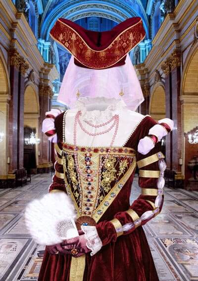 PSD исходник для монтажа - дама на приеме у короля