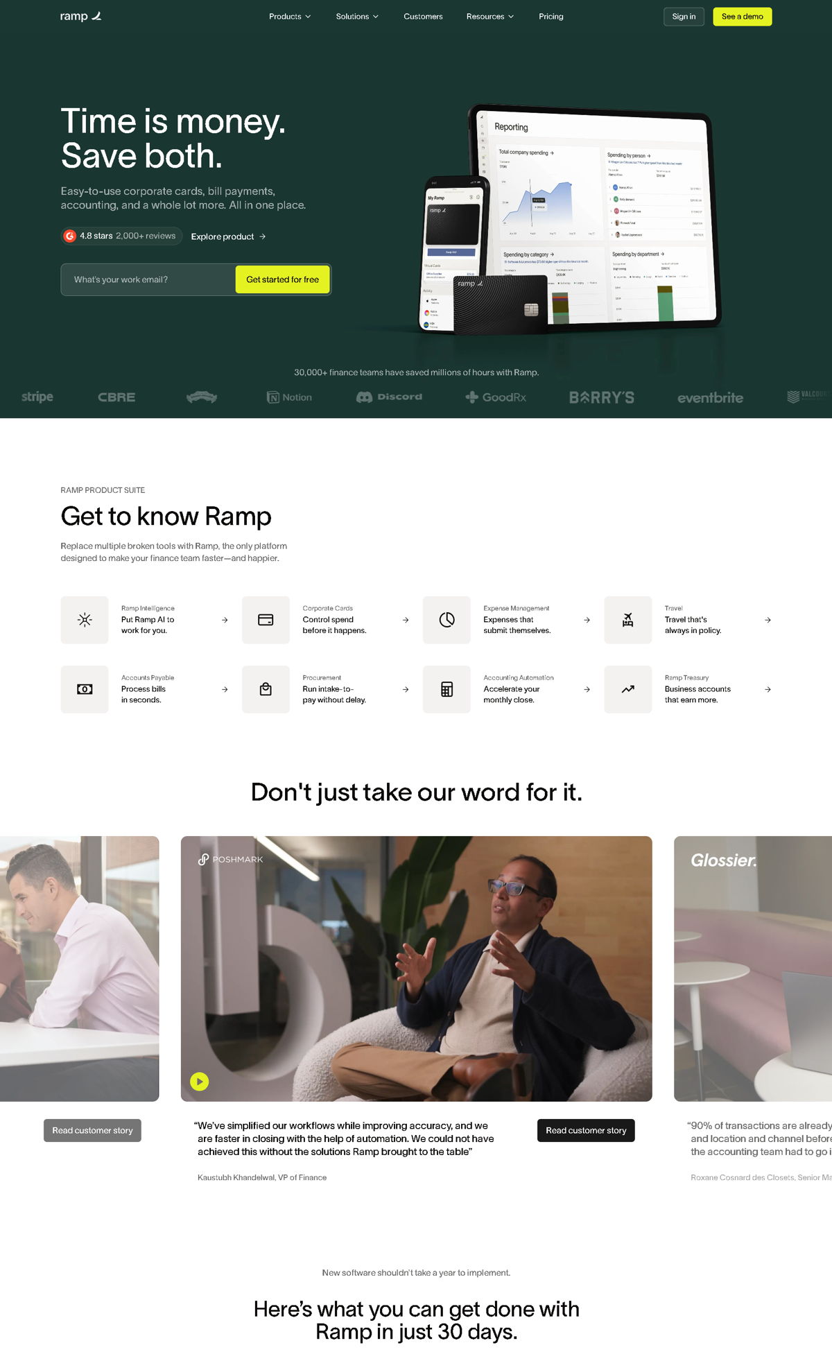 Screenshot of Ramp, from the homepage examples collection.