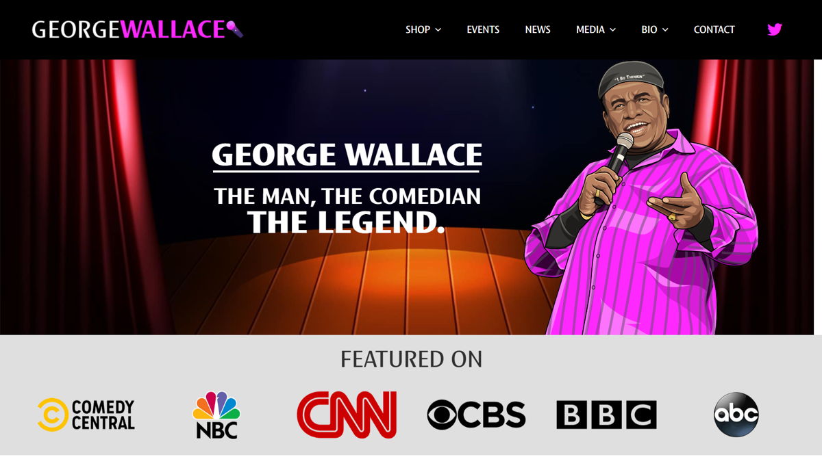 Screenshot of George Wallace, from the stand-up comedian websites collection.