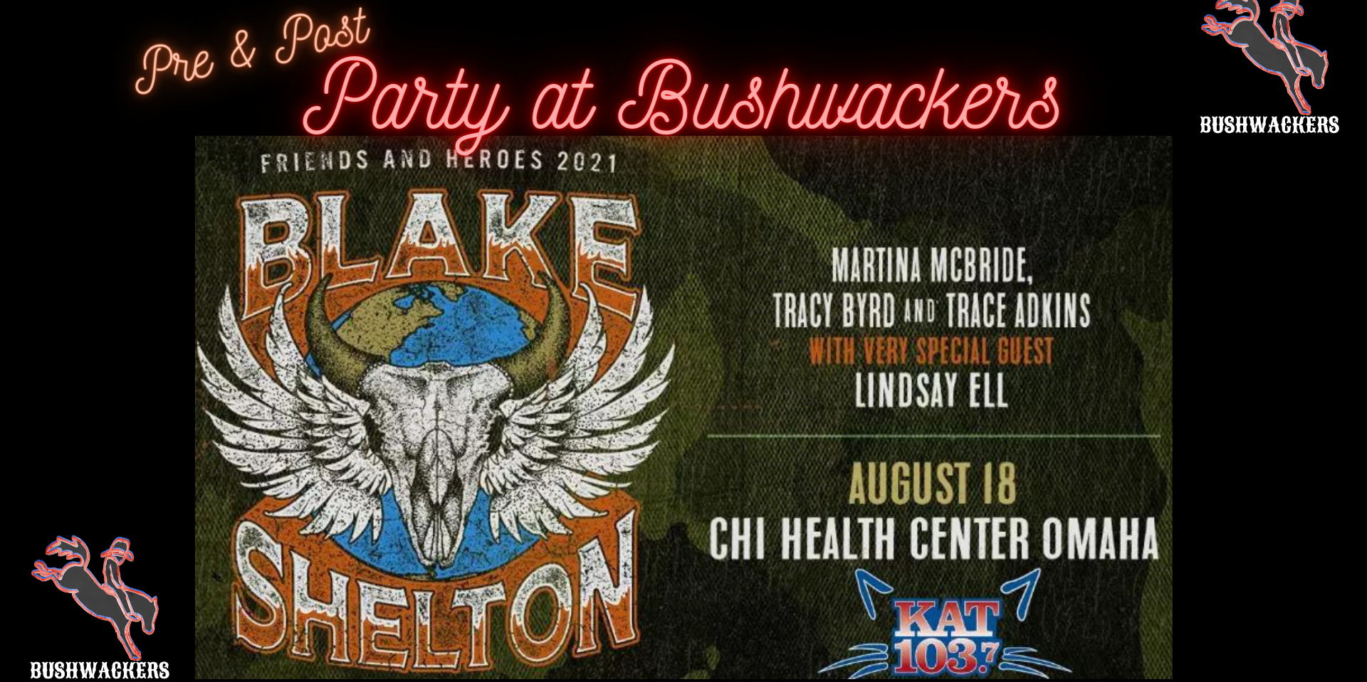 Pre & Post Party for Blake Shelton feat Lindsay Ell promotional image