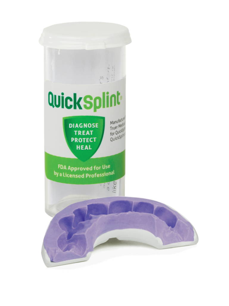 QuickSplint tube with purple impression material tray
