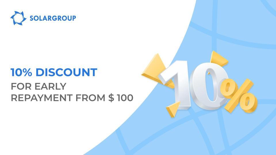 Pay early with a 10% discount