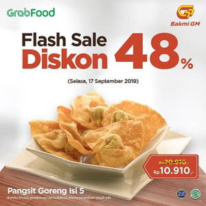Bakmi GM: Promo Flash SALE Diskon 48% OFF Pangsit Goreng Isi 5 sampai 09/17/2019