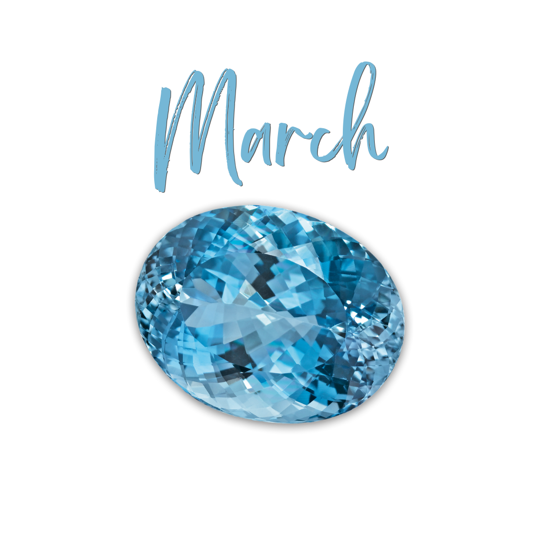 March Birthstone Button