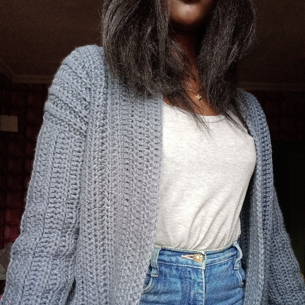 Ribbed Crochet Kimono Cardigan