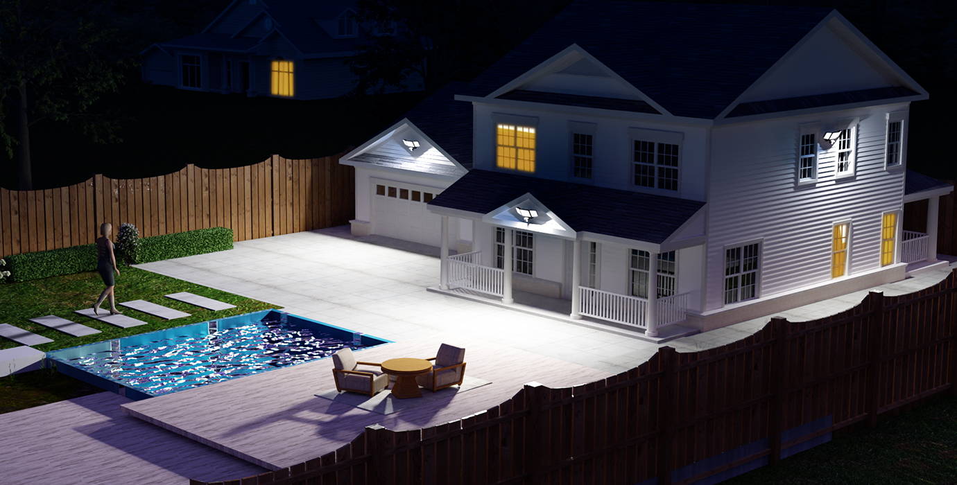Outside Motion Activated LED Flood Lights for Backyard