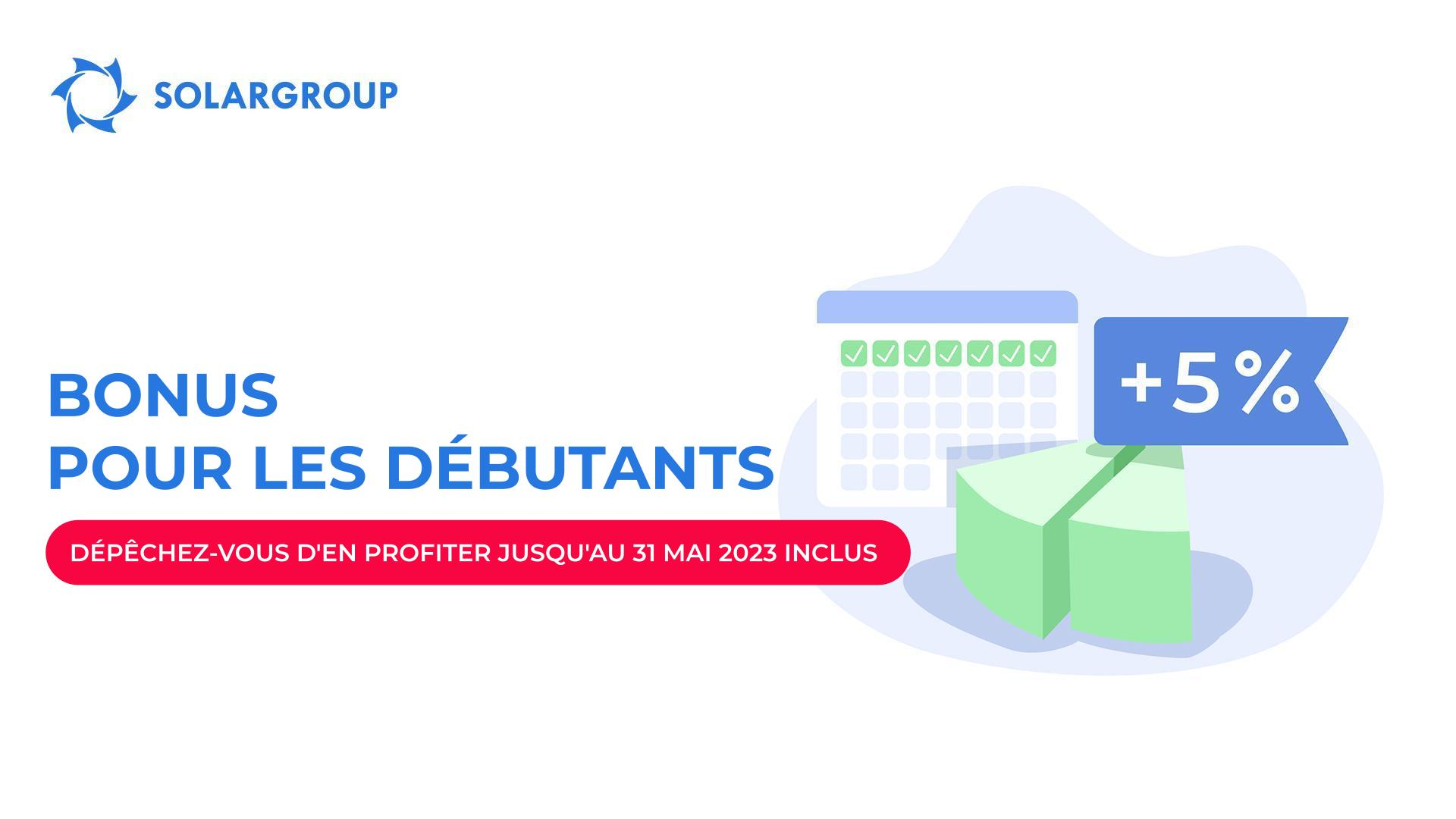 Dépêchez-vous de faire votre premier investissement dans le projet et obtenir 5% de parts d'investissement en bonus