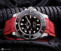 Red Rubber Strap on Submariner