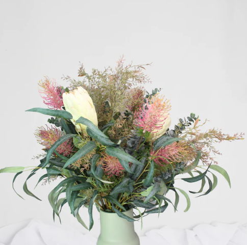 Native Pink and White Arrangement - Realistic Artificial Flowers