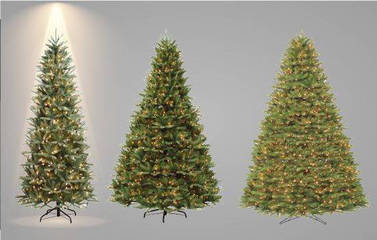 slim artificial prelit Christmas trees