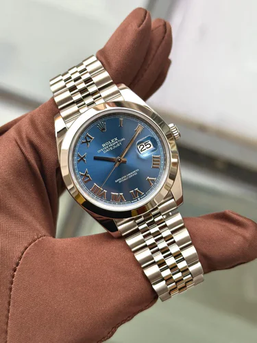 Rolex Datejust 41 Blue Dial Roman Numerals Jubilee Bracelet