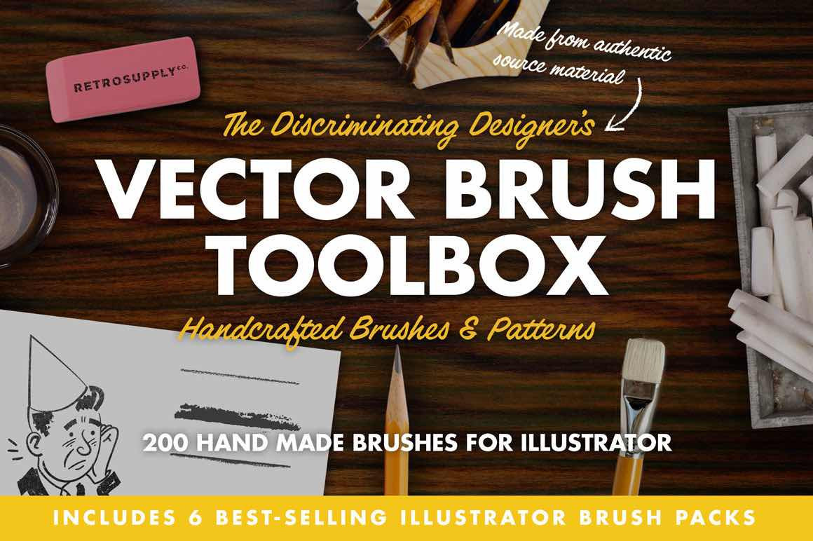 Retro brushes for Illustrator