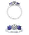 Diamond trilogy ring with sapphires - Pobjoy Diamonds 