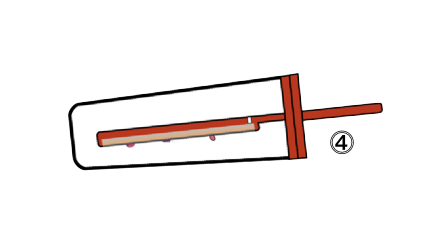 Schema of an empty red tester on the side