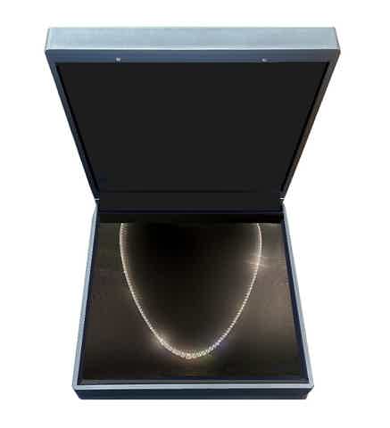 10 carat diamond tennis necklace in white gold - Pobjoy Diamonds