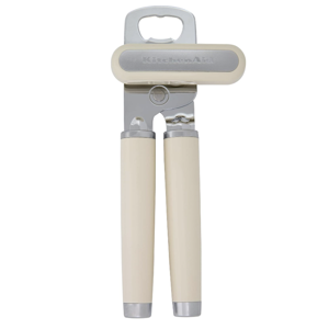 KitchenAid Classic Multifunction Can Opener and Bottle Opener Easy to Use, Razor Sharp Stainless Steel Cutting Wheel, Soft Ergonomic Handles, Almond Cream
