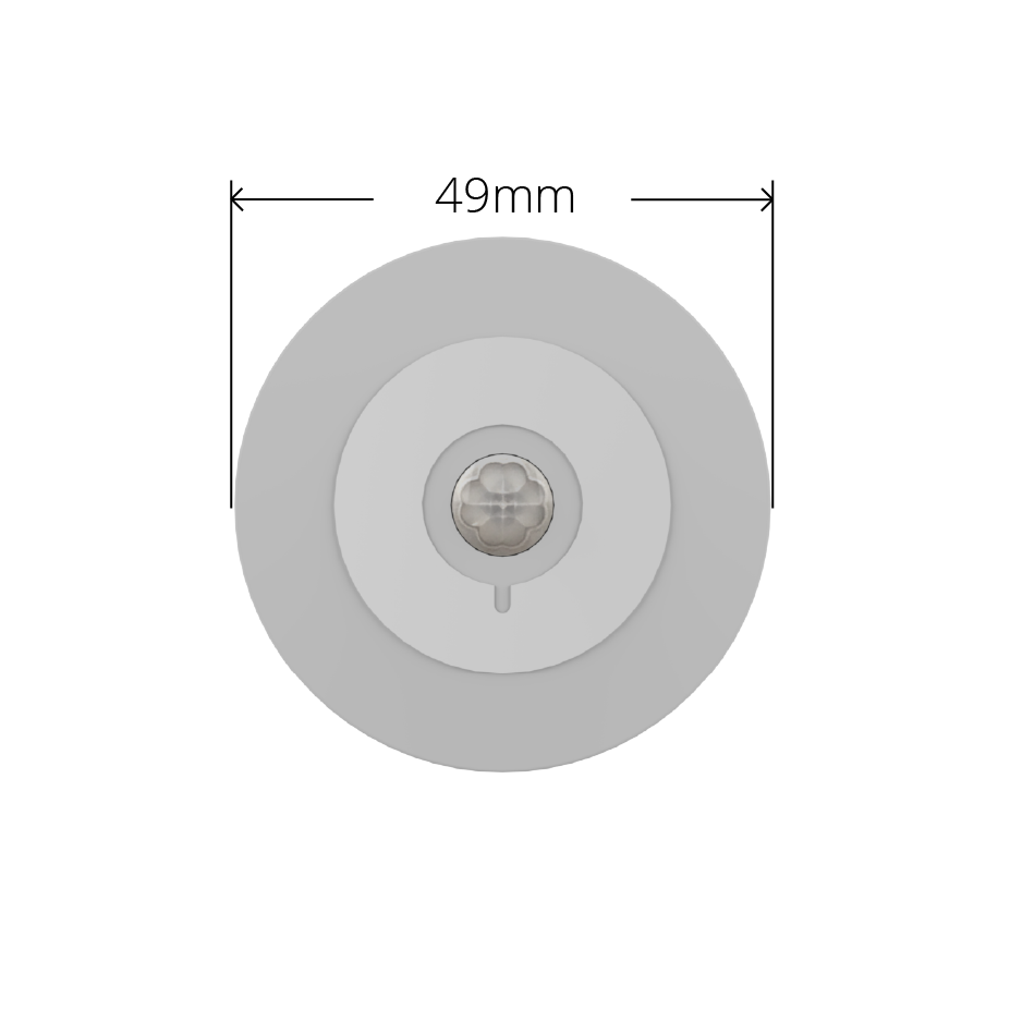 Weißer Faradite IP67 Bewegungsmelder 360 mit 49 mm Vorderseitenabmessung