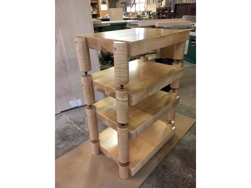 Timbernation:  Tiger Maple Stack  Rack with 4 Round Posts