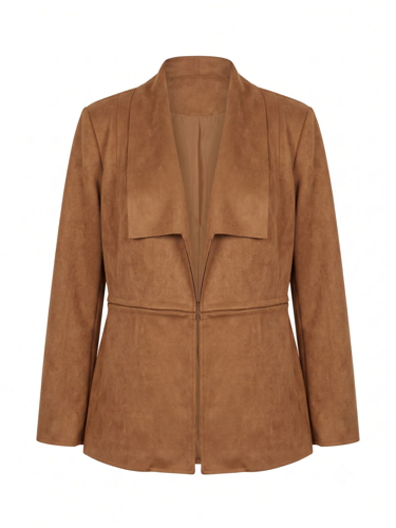 Blazer Mujer Camel Abierto