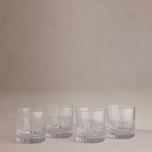 Soho Home Roebling Cut Crystal Rocks Glass, Set of Four