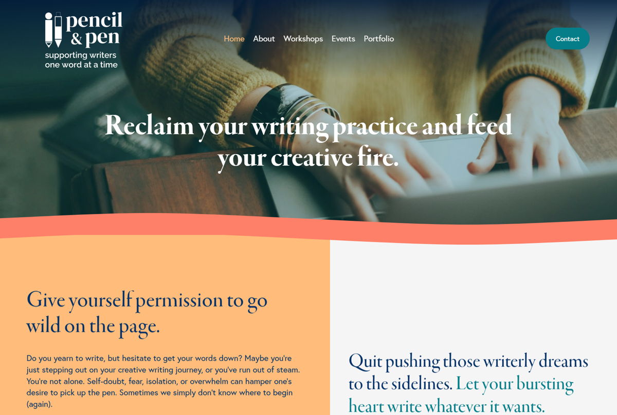 Screenshot of pencil & pen, from the workshop websites collection.