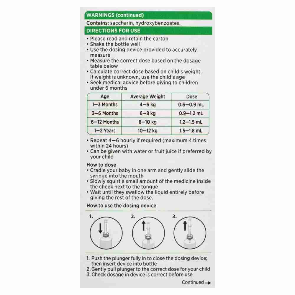 Panadol Children 1 Month  1 Year Colourfree liquid, 20ml - Image 3
