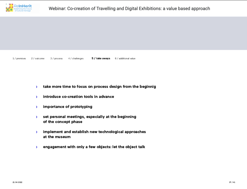 Co-creation of Travelling and Digital Exhibitions: a value based approach