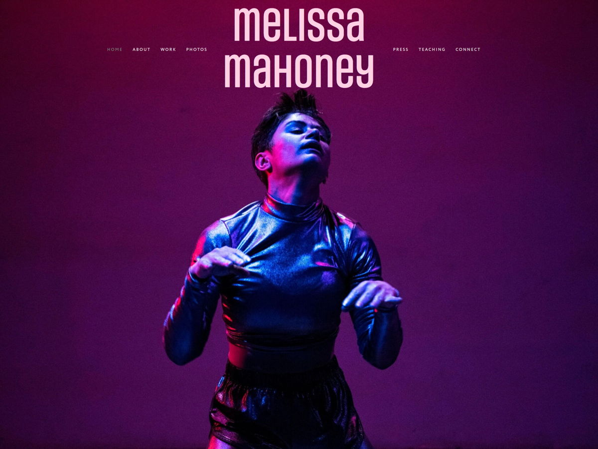 Screenshot of Melissa Mahoney, from the purple websites collection.