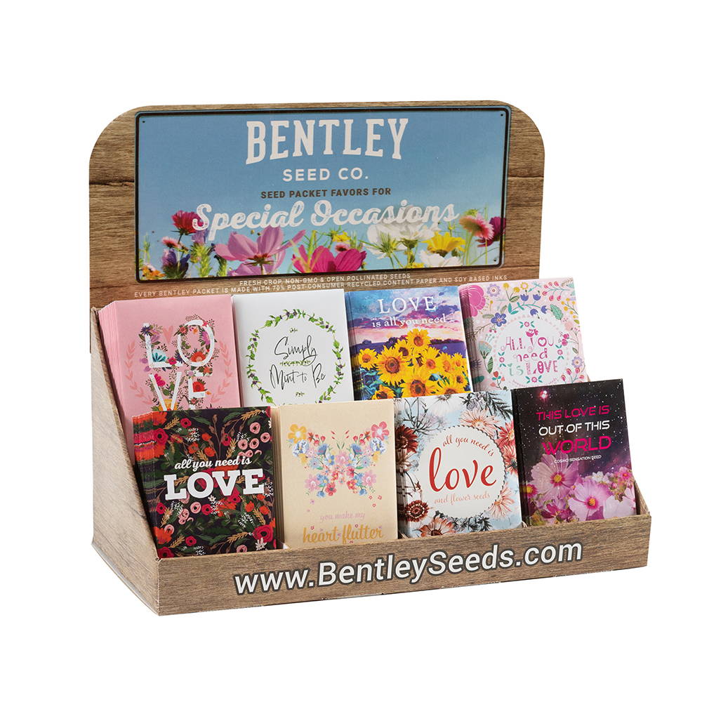 Bentley Seeds 250 LOVE favor packet display