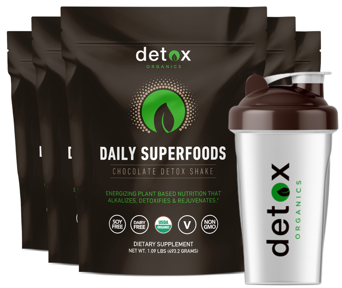 Six bags of Daily Superfoods with a Free Shaker