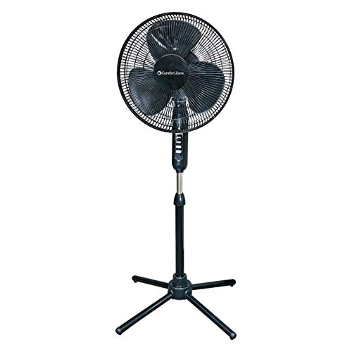Comfort Zone CZST161BTEBK Adjustable Oscillating Pedestal Fan vs Pelonis FS4518UR Quiet