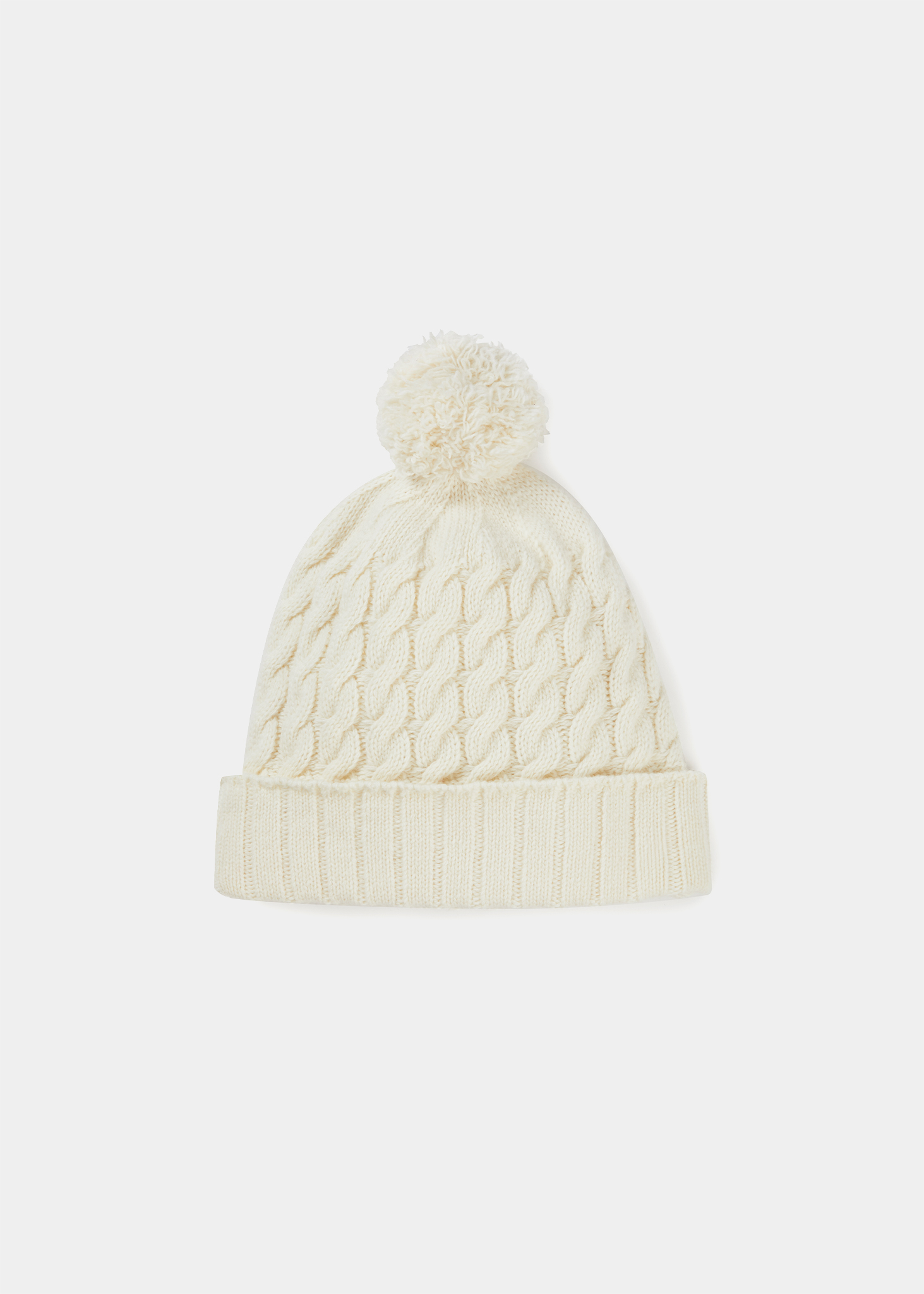 LOCHPINE LADIES CABLE KNIT HAT  IN ECRU