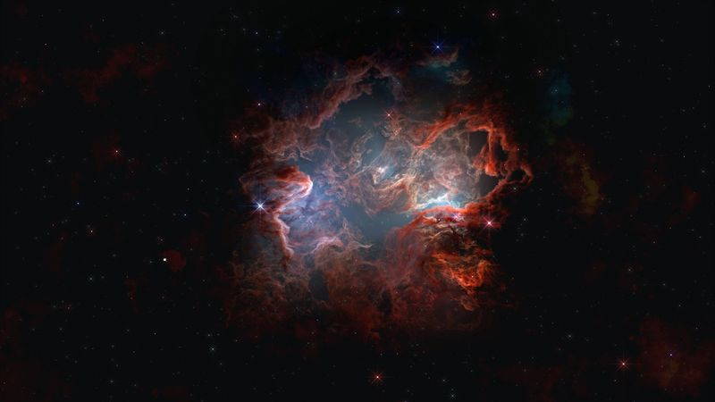 3D rendering of a nebula formed by a supernova explosion