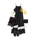 Black Strapless Dress and Gold Hoop Earrings for Holiday