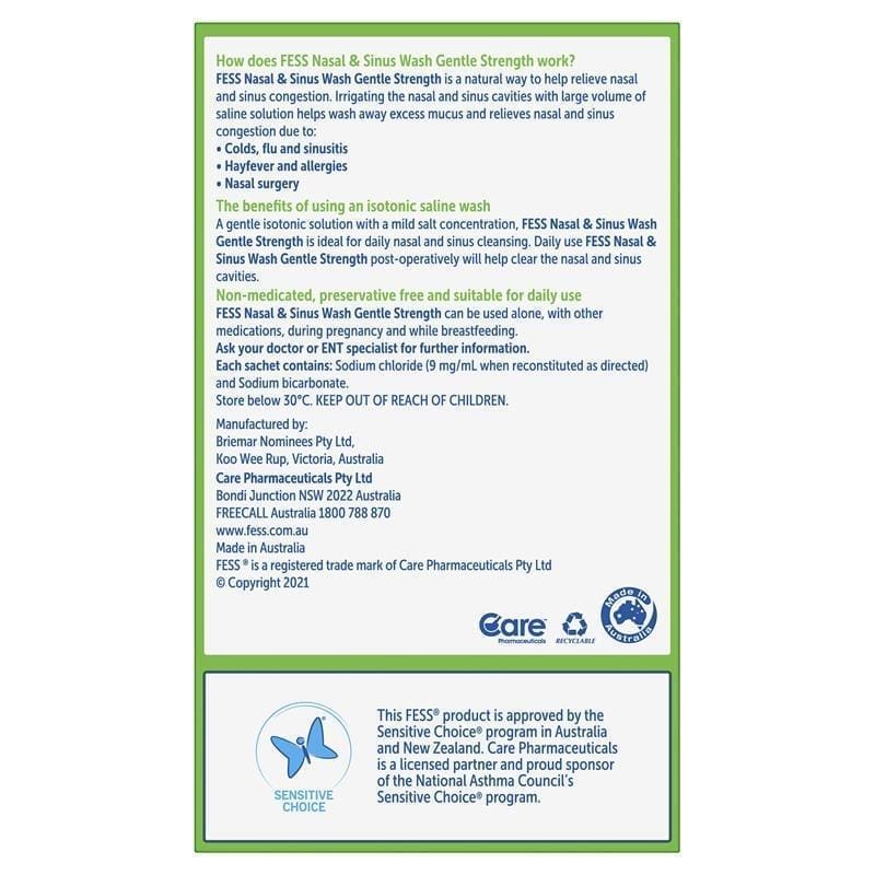 Lot of 3| Fess Nasal & Sinus Wash Gentle Strength Wash Kit 60 Sachets - Image 4