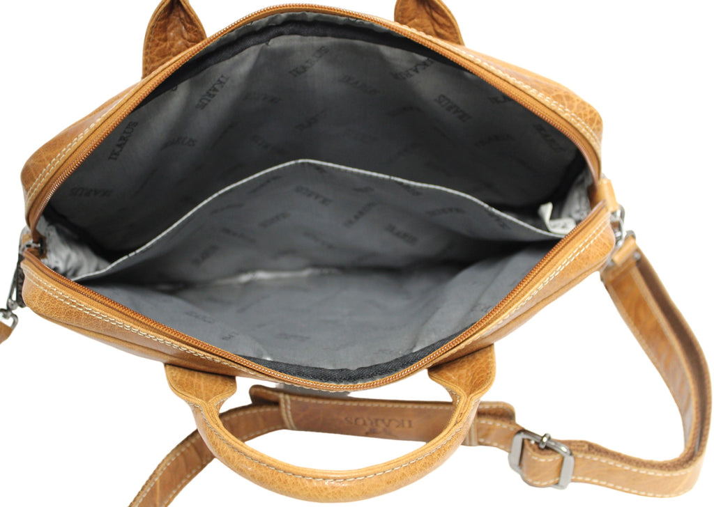 Quality Full Grain Leather Laptop Shoulder Bag - Image 15
