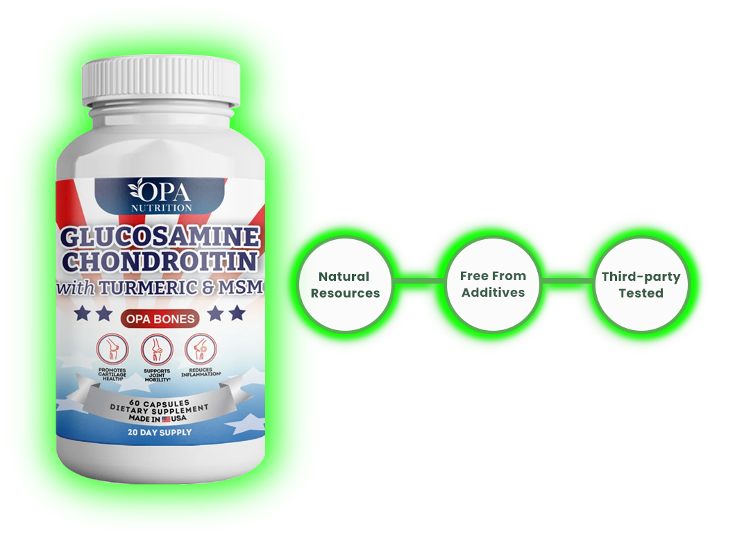 Safe GLUCOSAMINE CHONDROITIN MSM AND TURMERIC JOINT SUPPORT natural resources free from additives third party tested