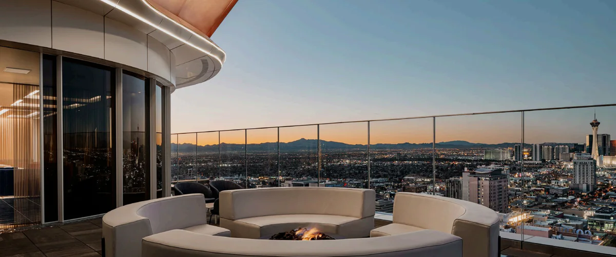 Legacy Club fire pits and rooftop views at Circa Las Vegas