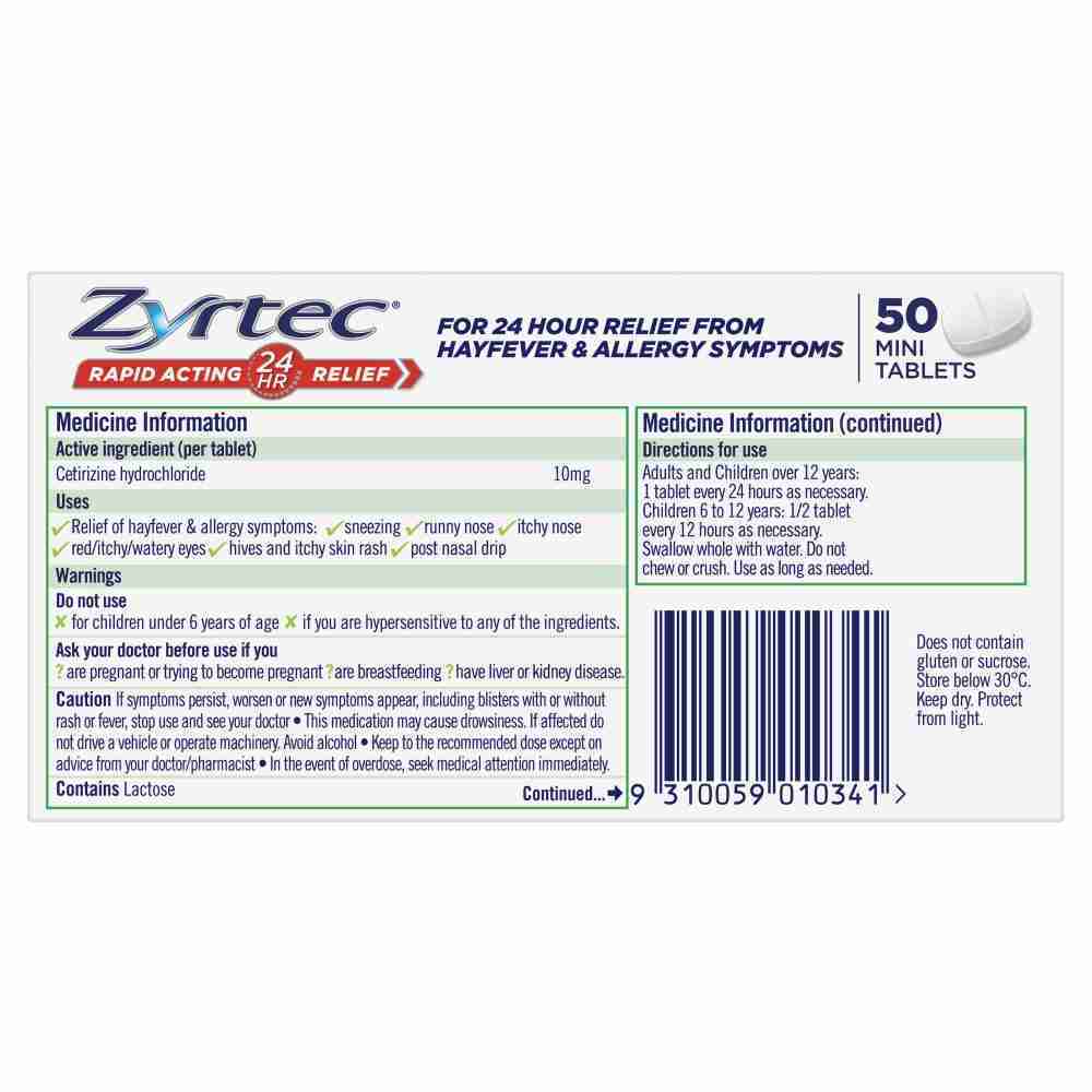 Zyrtec Tablets 10Mg 50 - Image 2