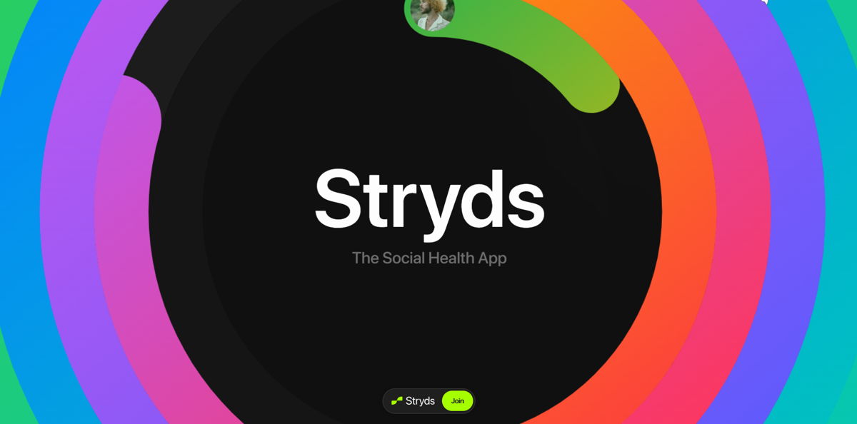 Screenshot of Stryds , from the app websites collection.