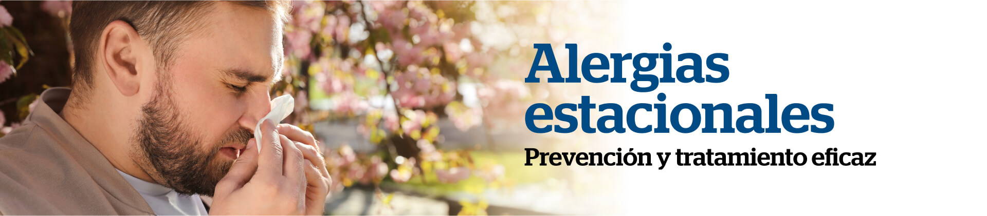 hombre con alergia estacional